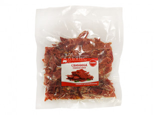 Мясо (АЛЬЯНС) вяленое свинина с халапеньо (50 гр): Свинина вяленая (строганина)